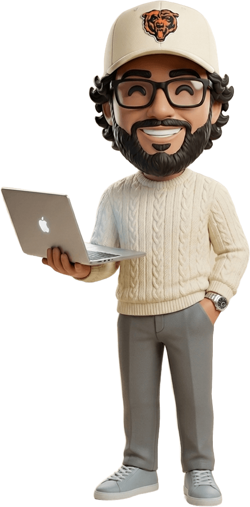 Anthony Denkinger — 3D figurine holding a laptop